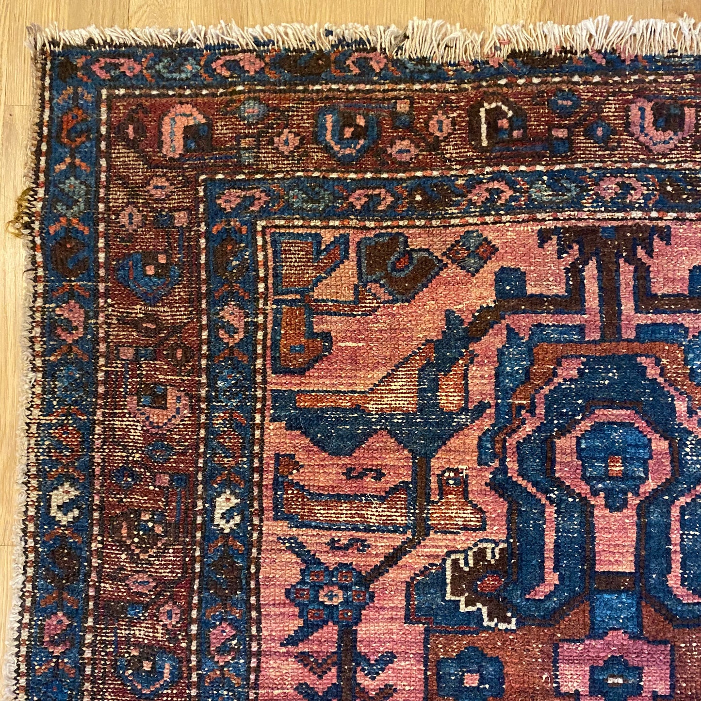 Vintage Rug, 3' 8 x 6' 2 Dark Pink