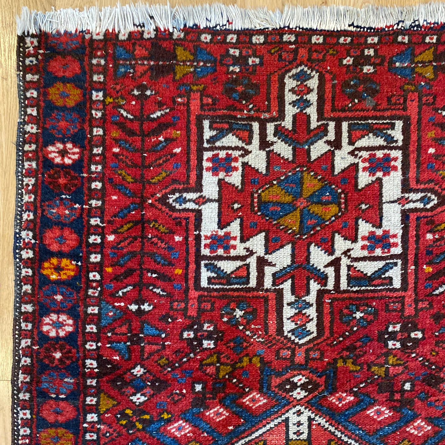 RESERVED Vintage Rug, 2' 4 x 3' 11 Red