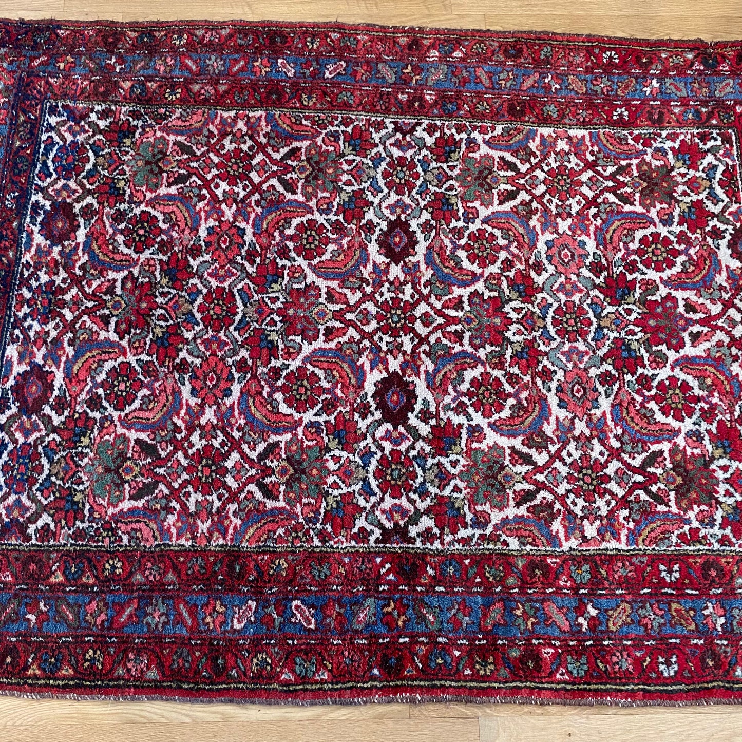 Vintage Rug, 3' 5 x 4' 9 White