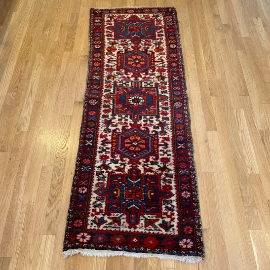 Vintage Rug, 2' 1 x 5' 9 White