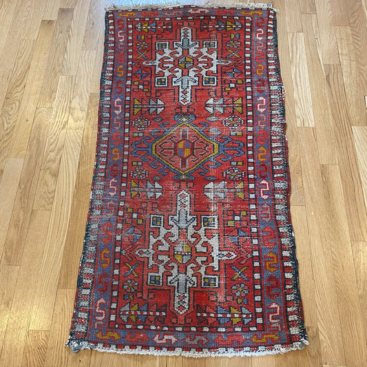 Vintage Rug, 2' 1 x 4' Red