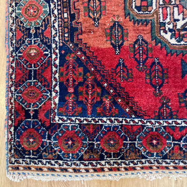 Vintage Rug, 3' 5 x 4' 5 Red