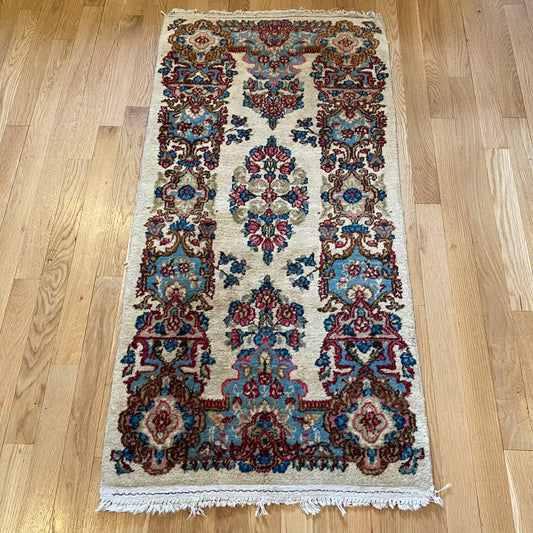 Vintage Rug, 2' x 4' 2 White