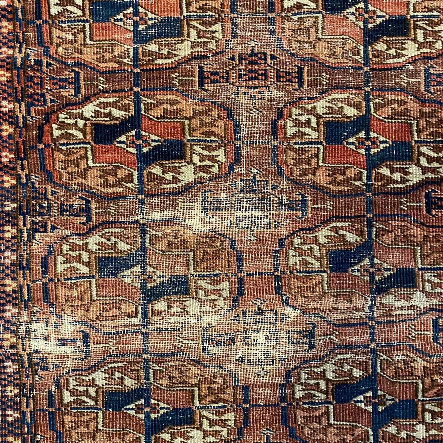 Antique Rug, 3' 4 x 4' 5 Maroon - Jessie's Oriental Rugs