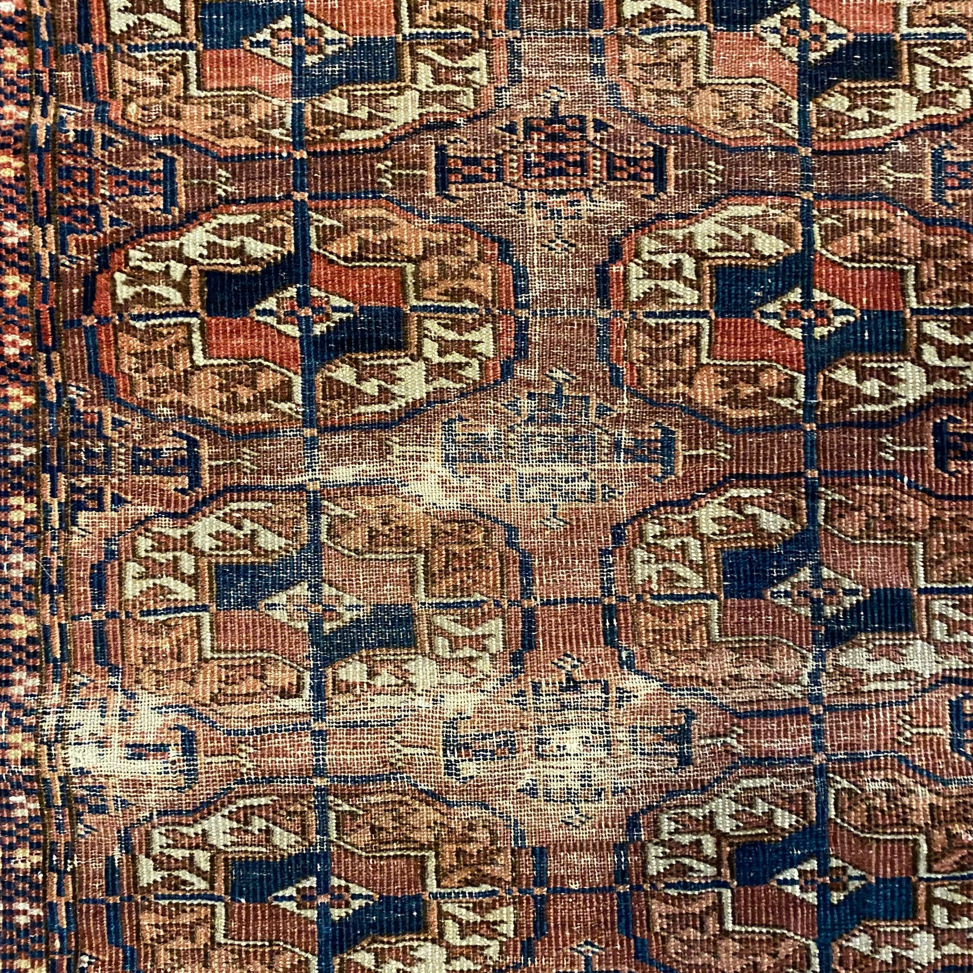 Antique Rug, 3' 4 x 4' 5 Maroon - Jessie's Oriental Rugs