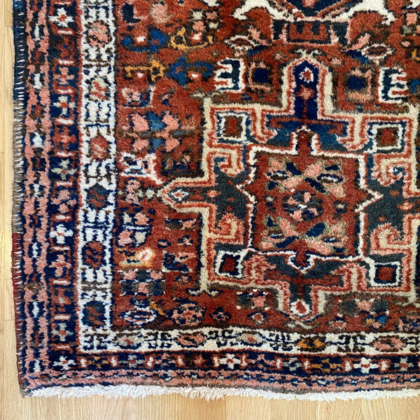 Vintage Rug, 2' 6 x 4' 1 Orange Brown