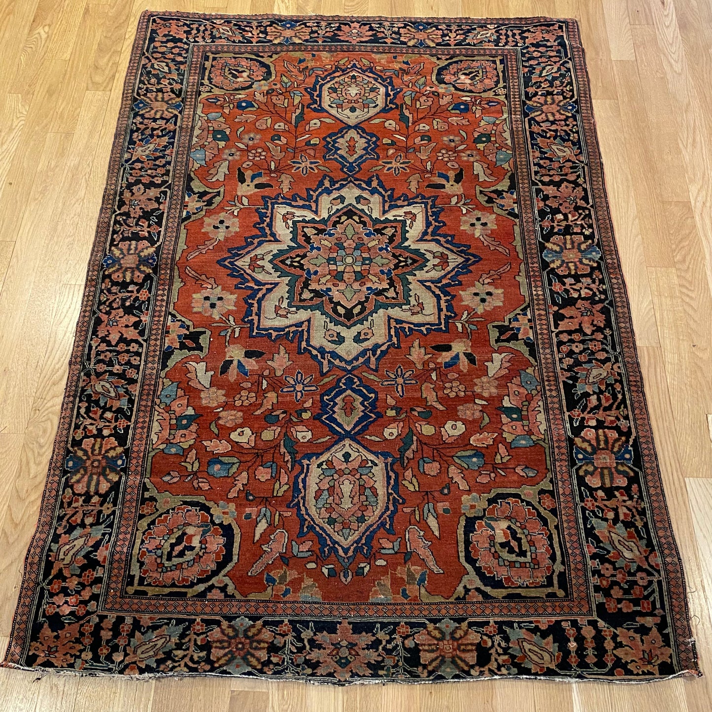 Antique Rug, 3' 6 x 4' 10 Red