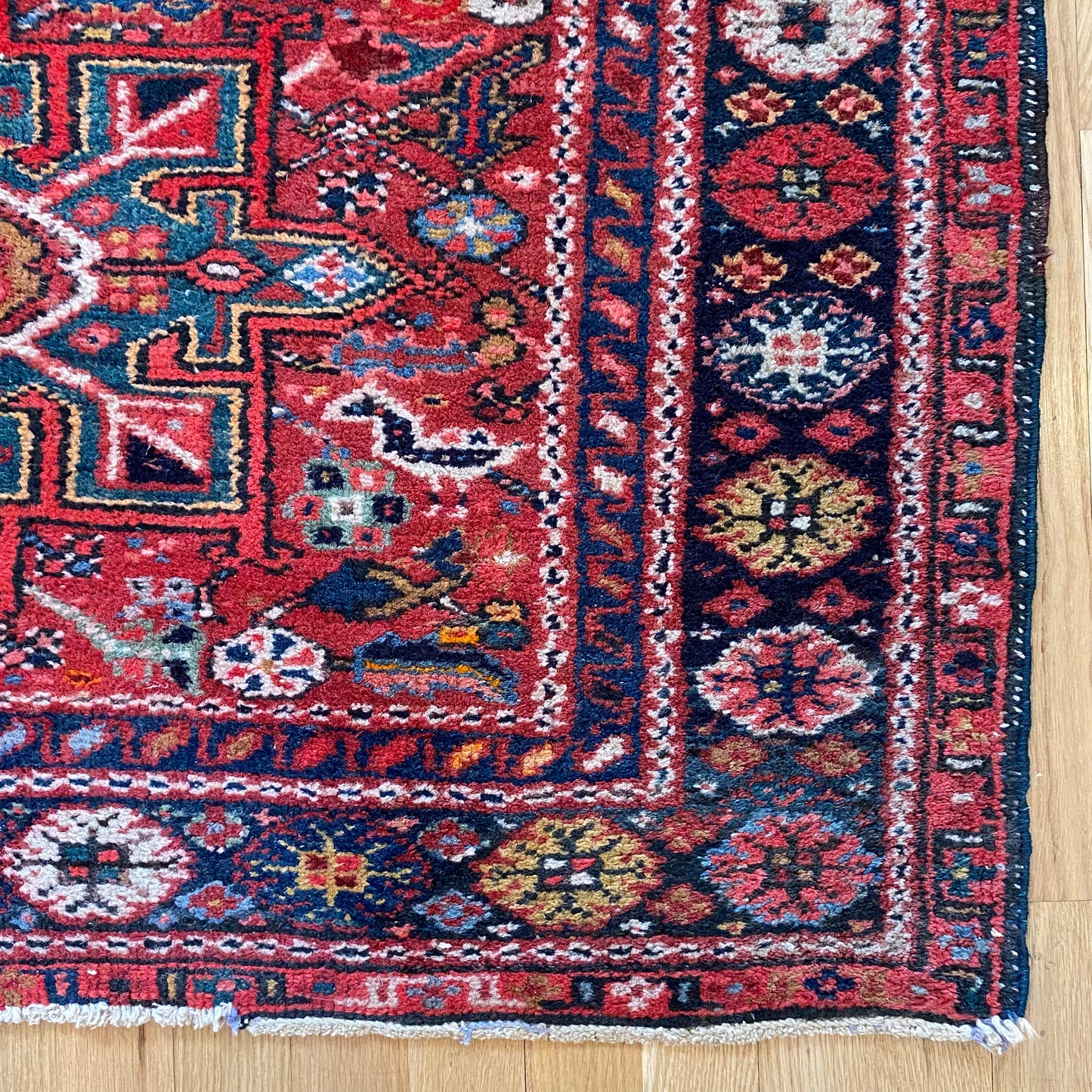 Vintage Rug, 3' 7 x 4' 10 Red