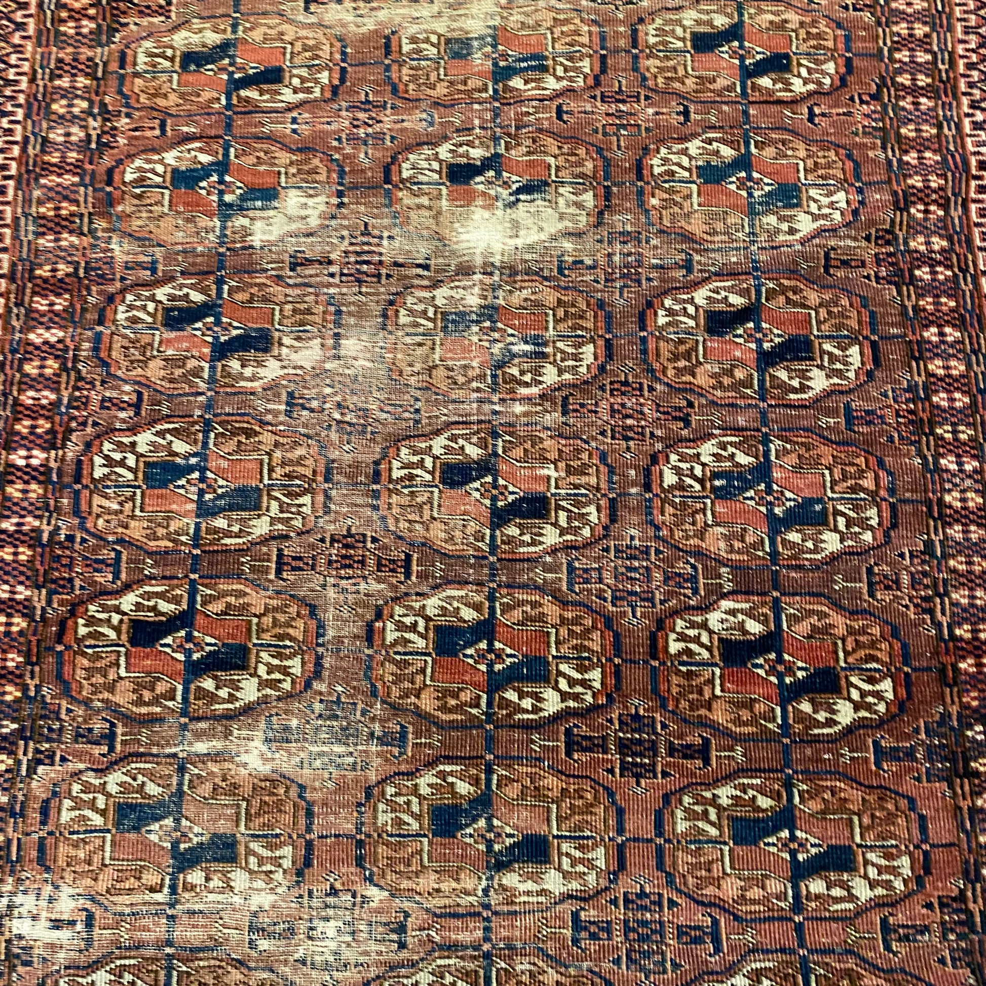 Antique Rug, 3' 4 x 4' 5 Maroon - Jessie's Oriental Rugs