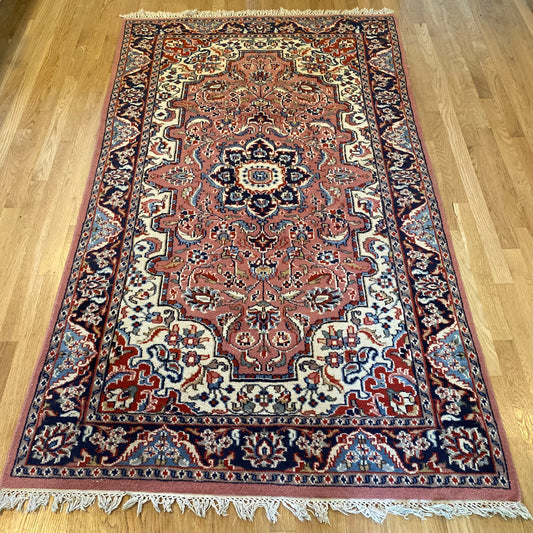 Vintage Rug, 4' 2 x 7' 3 Pink