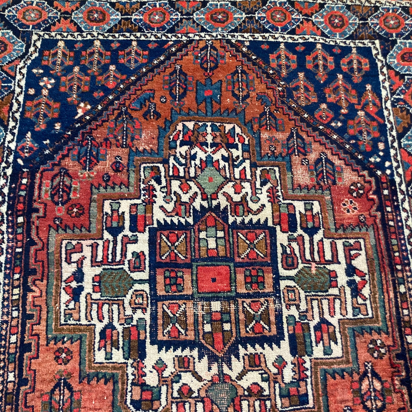 Vintage Rug, 3' 5 x 4' 5 Red