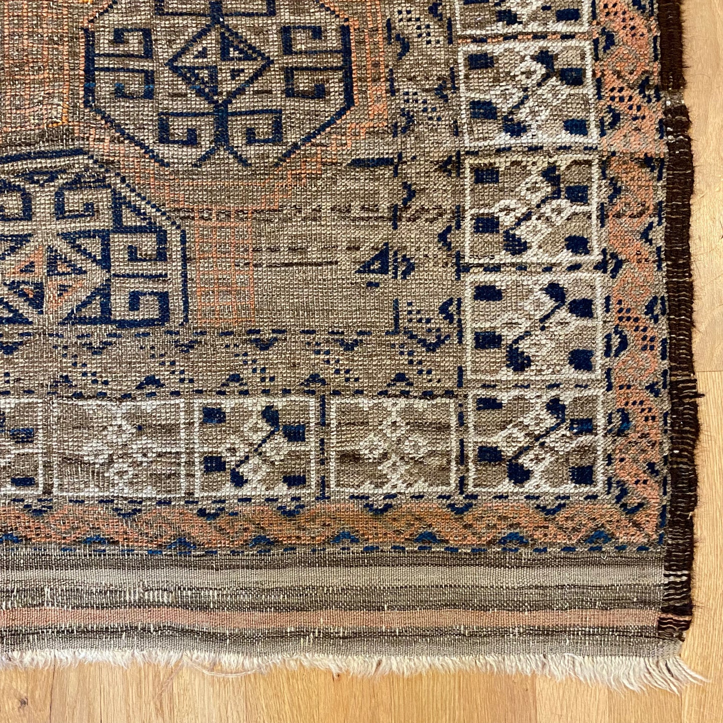 Antique Rug, 3' 4 x 5' 11 Brown Baluch