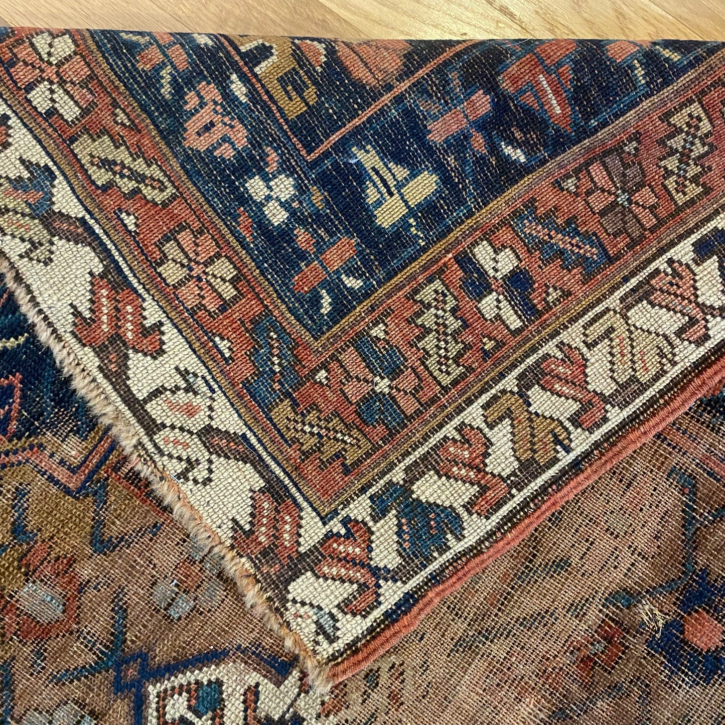 Antique Rug, 4' x 5' 5 Blue