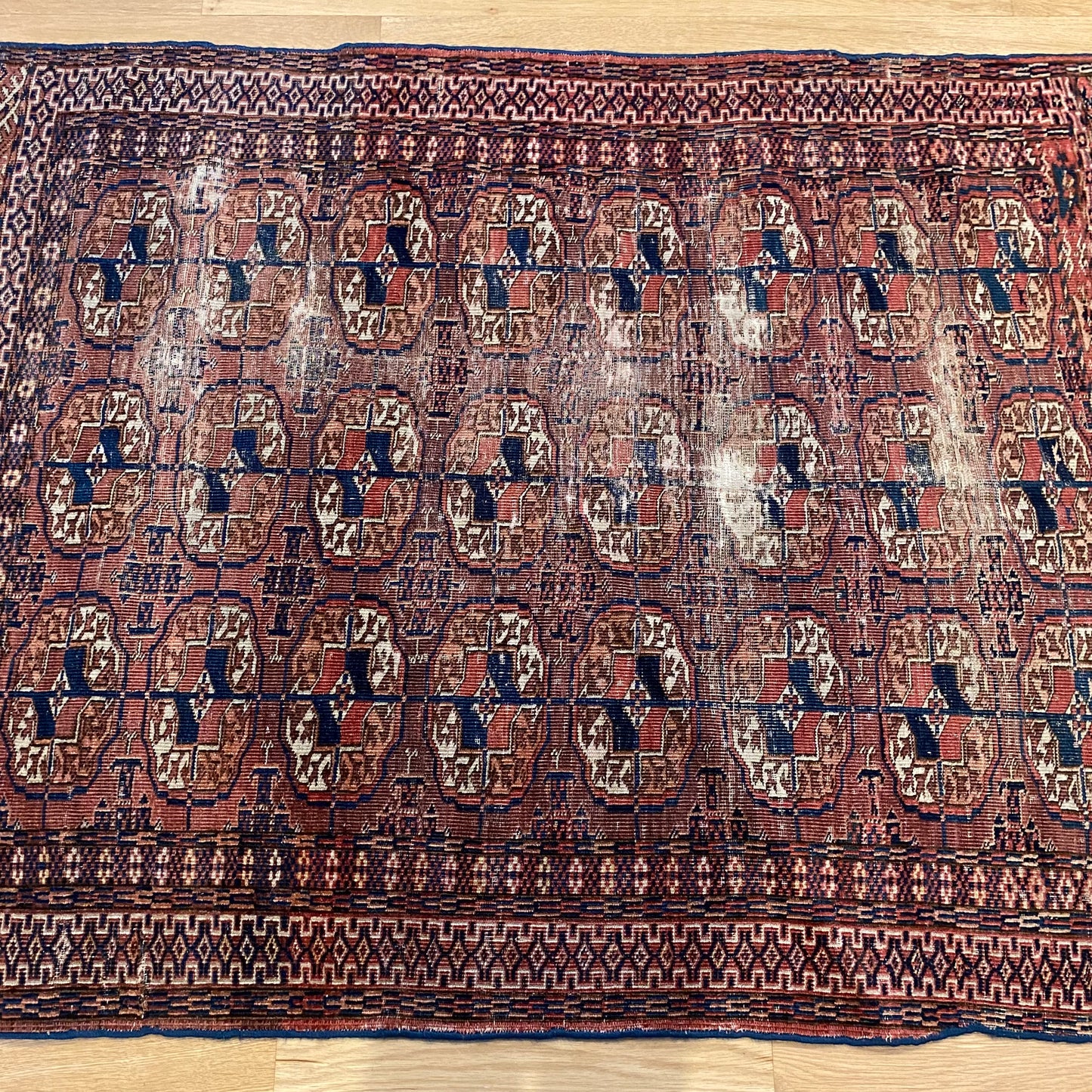 Antique Rug, 3' 4 x 4' 5 Maroon - Jessie's Oriental Rugs