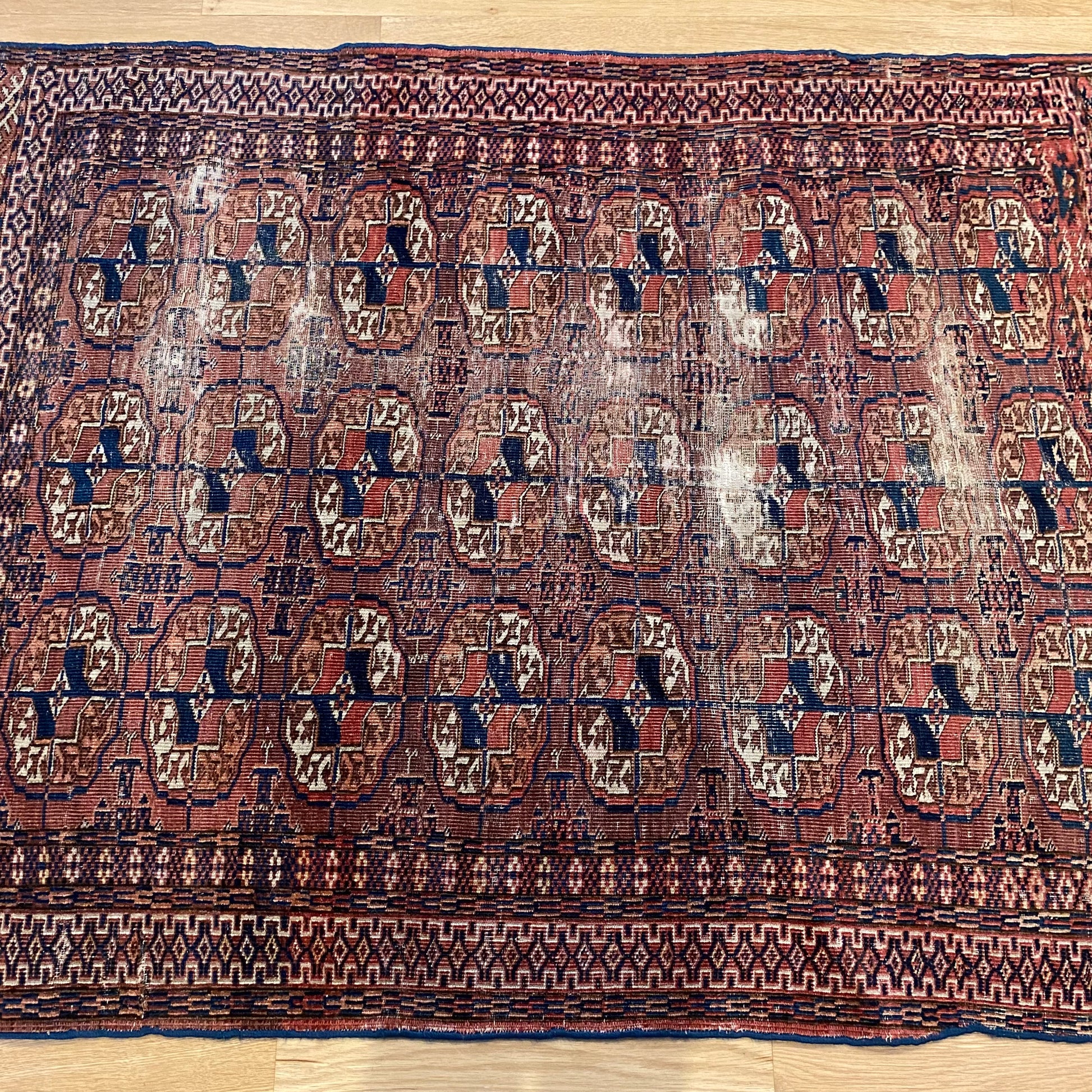Antique Rug, 3' 4 x 4' 5 Maroon - Jessie's Oriental Rugs