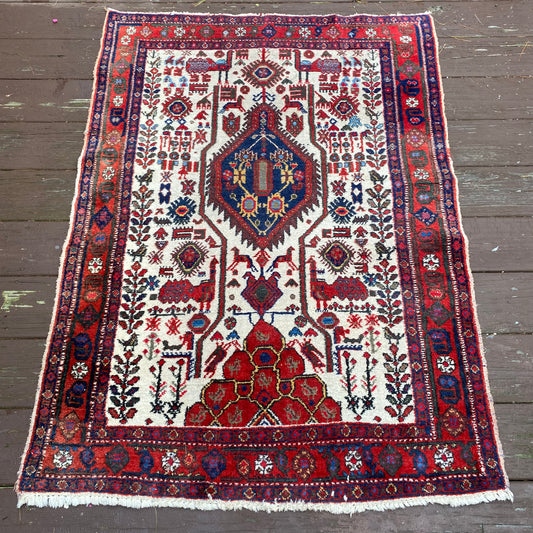 Vintage Rug, 3' x 4' 2 White - Jessie's Oriental Rugs