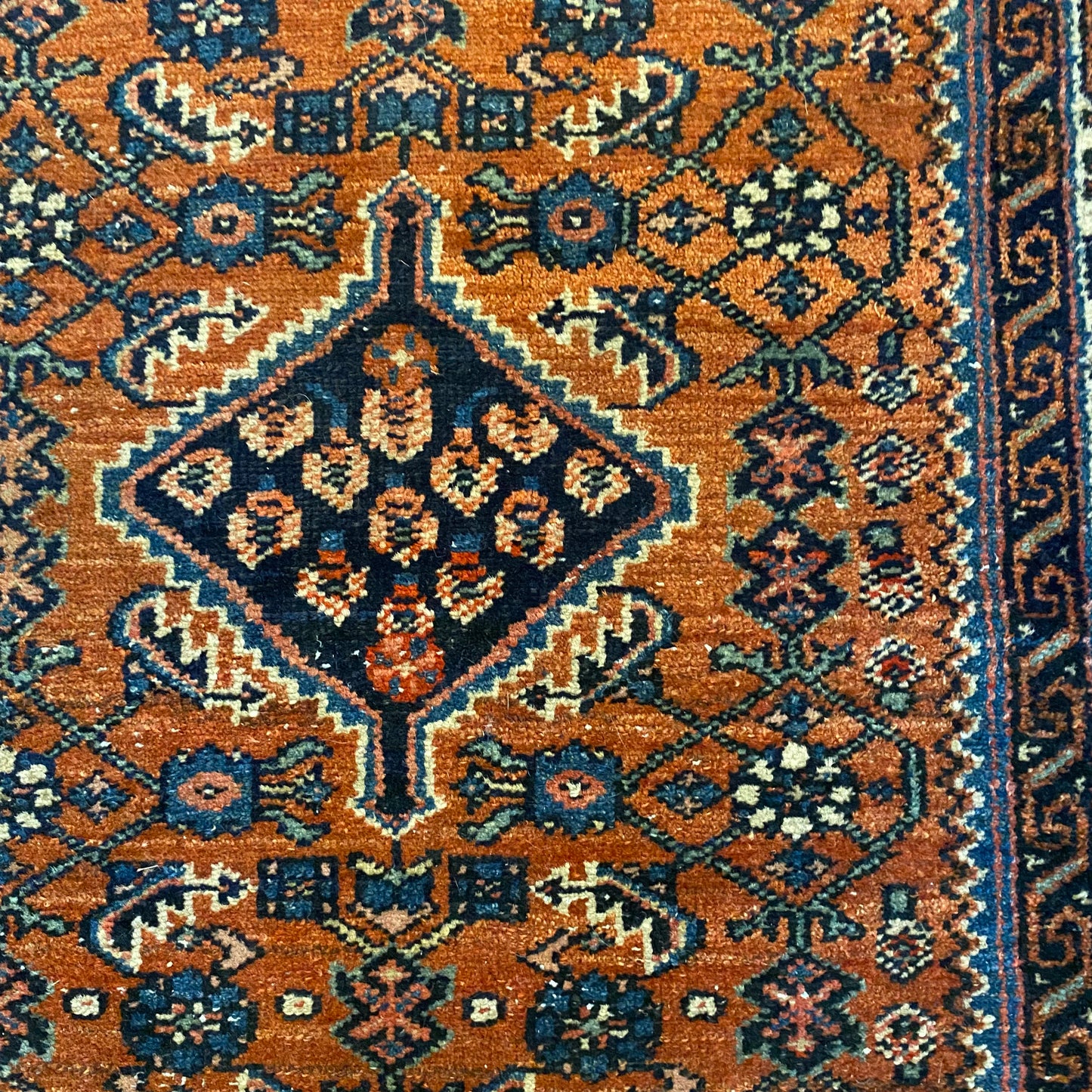 Vintage Rug, 2' 9 x 4' 3 Red Orange