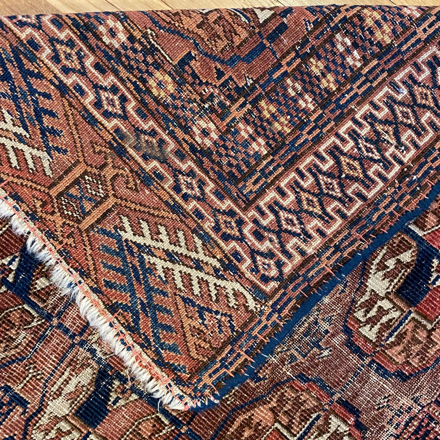 Antique Rug, 3' 4 x 4' 5 Maroon - Jessie's Oriental Rugs