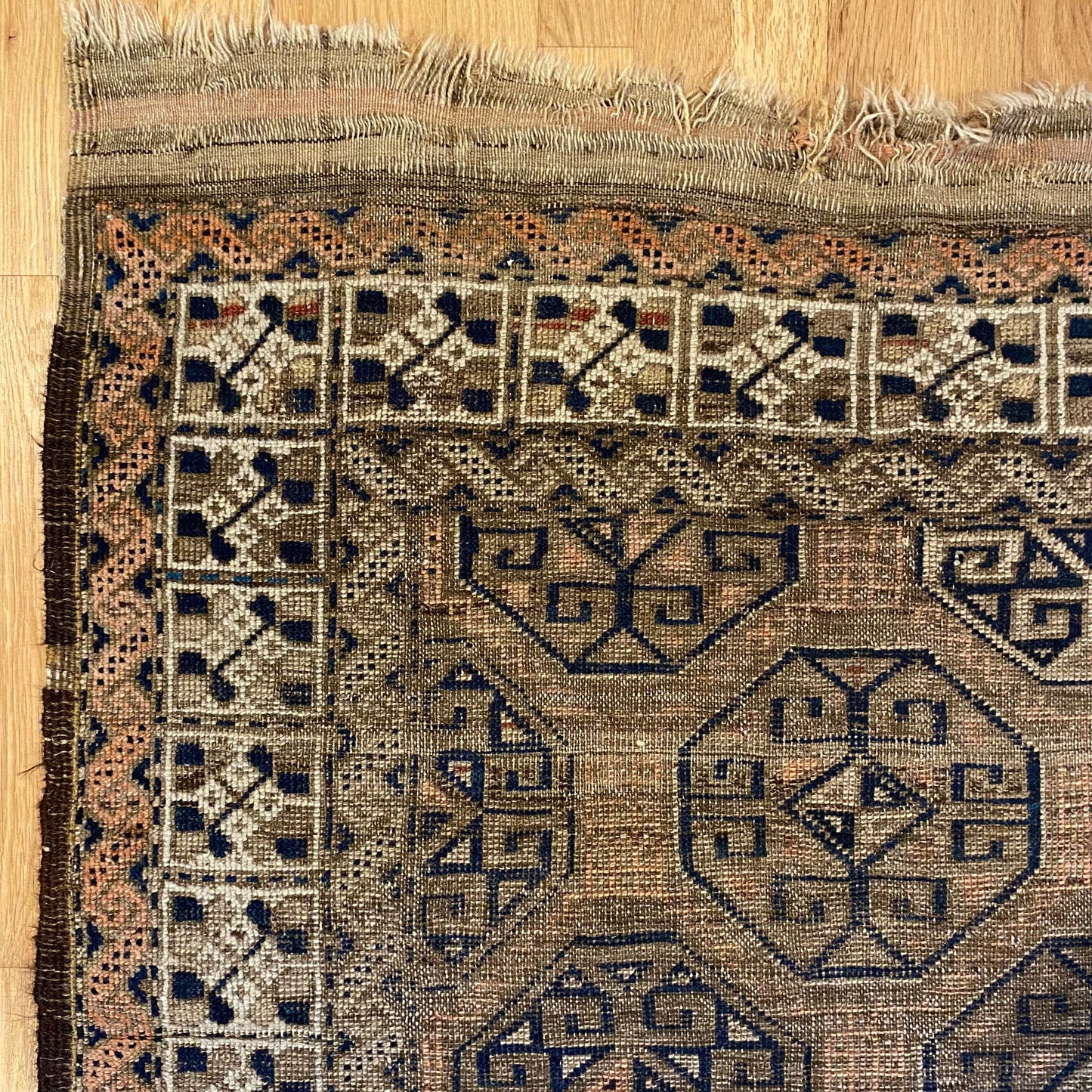 Antique Rug, 3' 4 x 5' 11 Brown Baluch