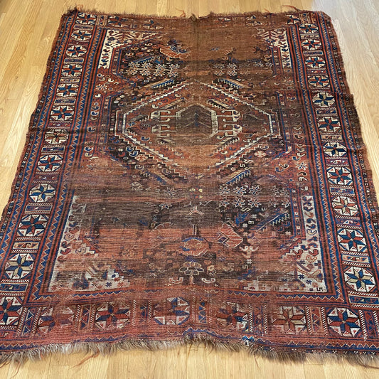 Antique Rug, 4' 8 x 5' 10 Brown