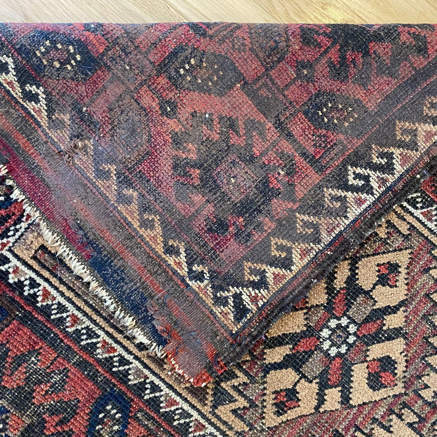 Antique Rug, 2' 9 x 4' 9 Tan