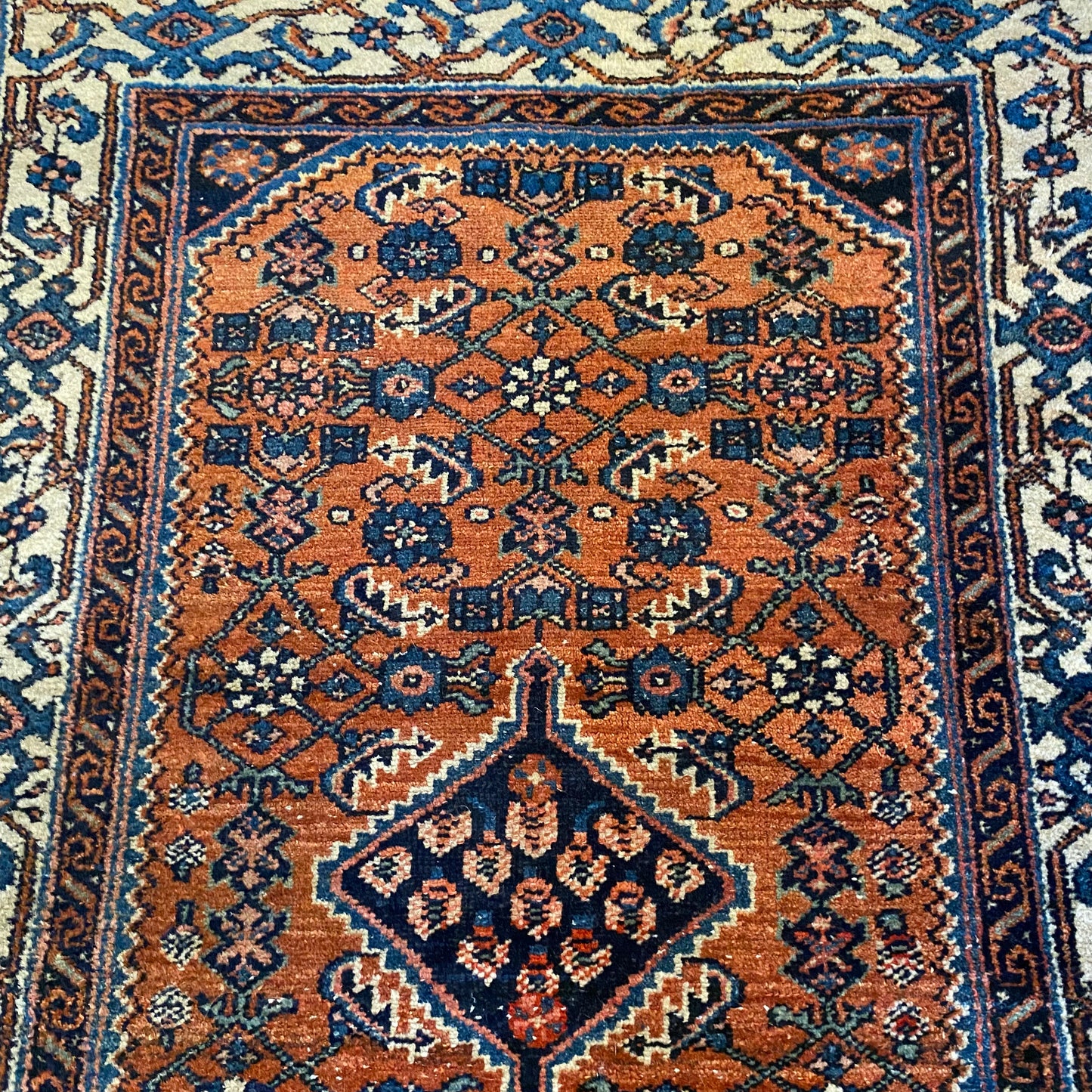 Vintage Rug, 2' 9 x 4' 3 Red Orange