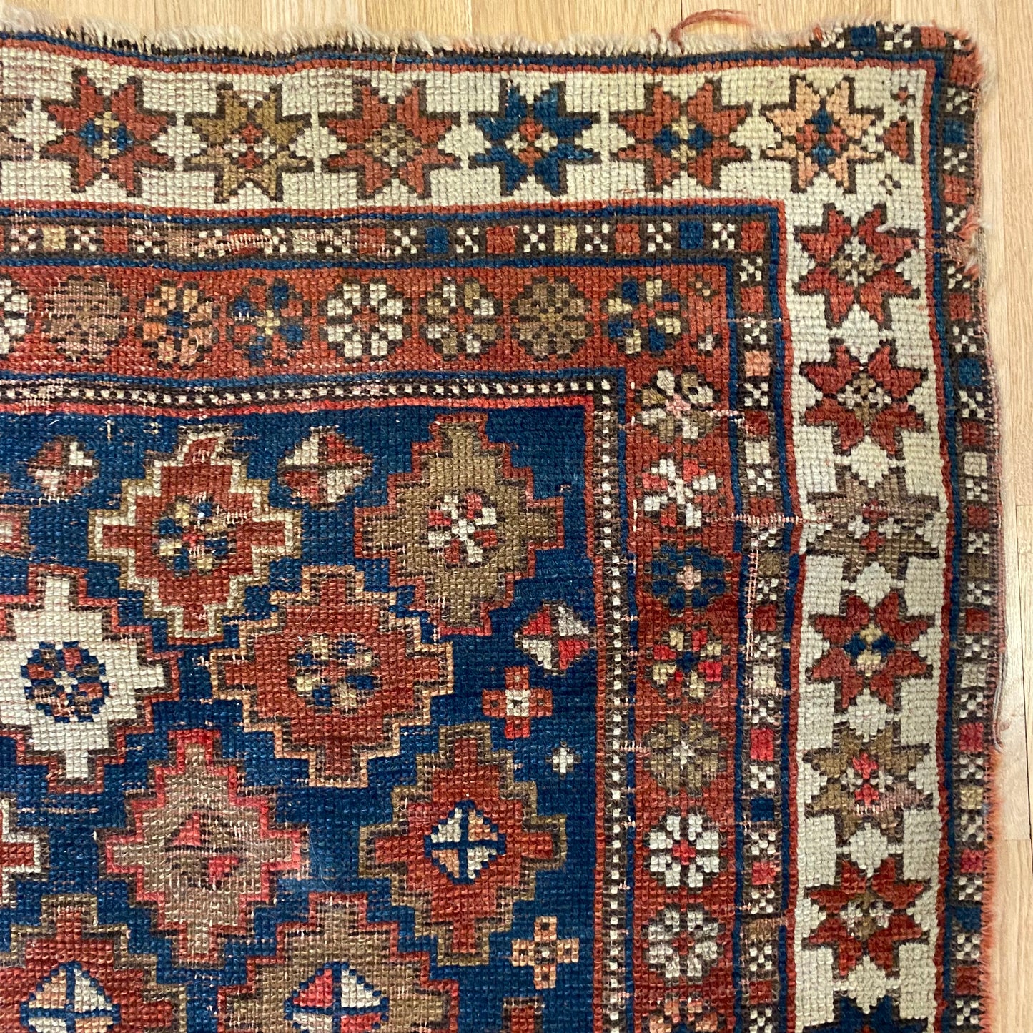 Antique Rug, 3' 4 x 4' 10 Blue