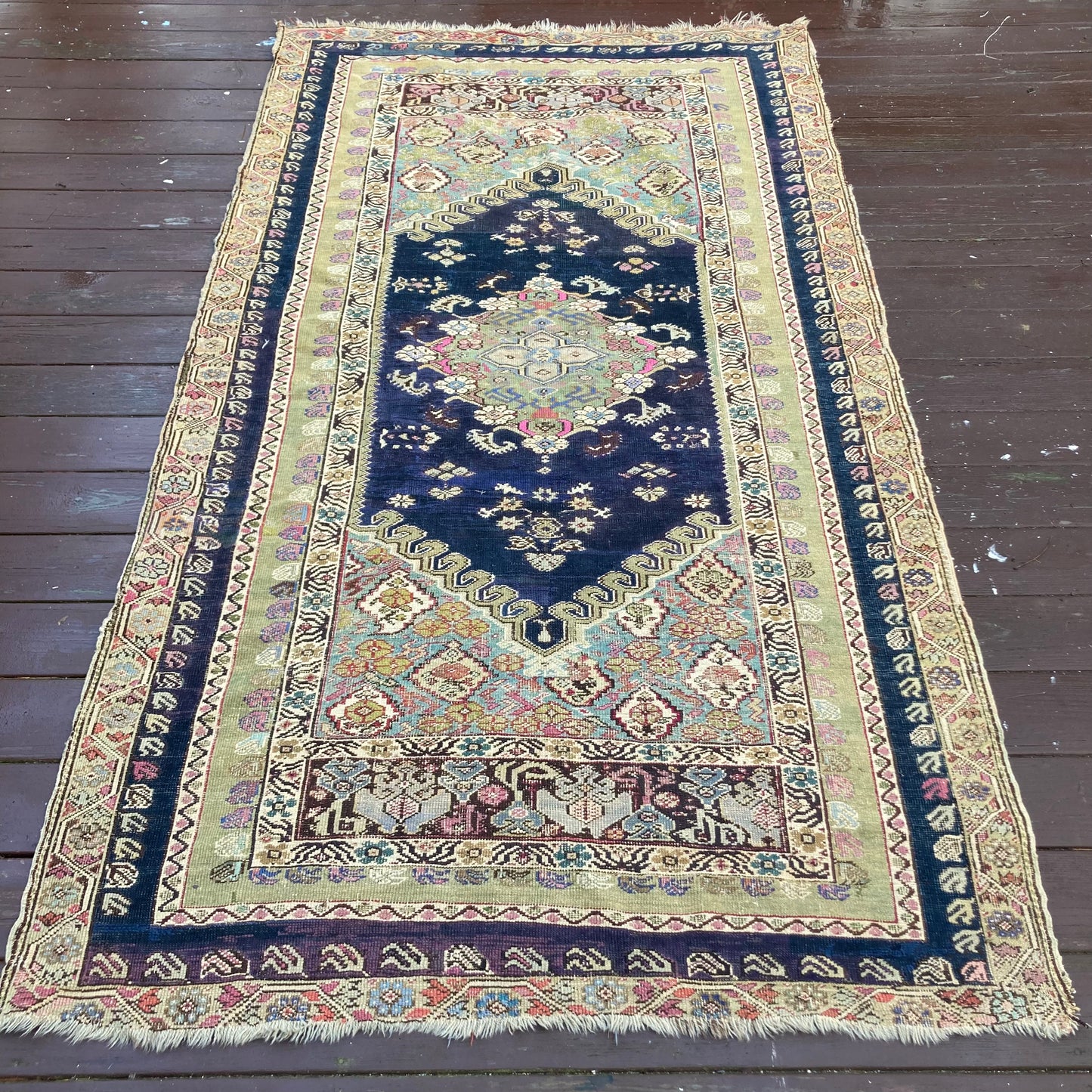 Antique Rug, 4' 6 x 8' 6 Blue