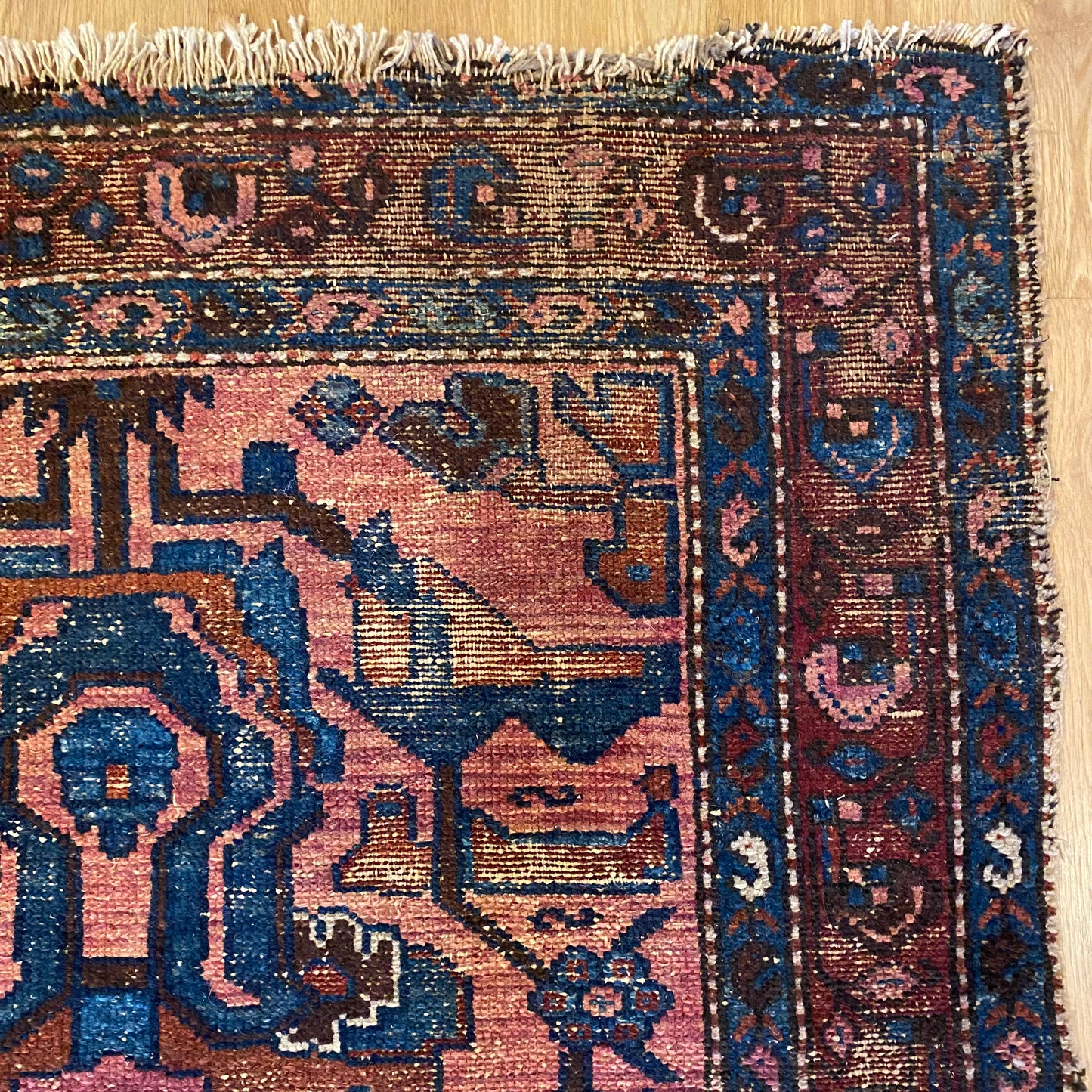 Vintage Rug, 3' 8 x 6' 2 Dark Pink