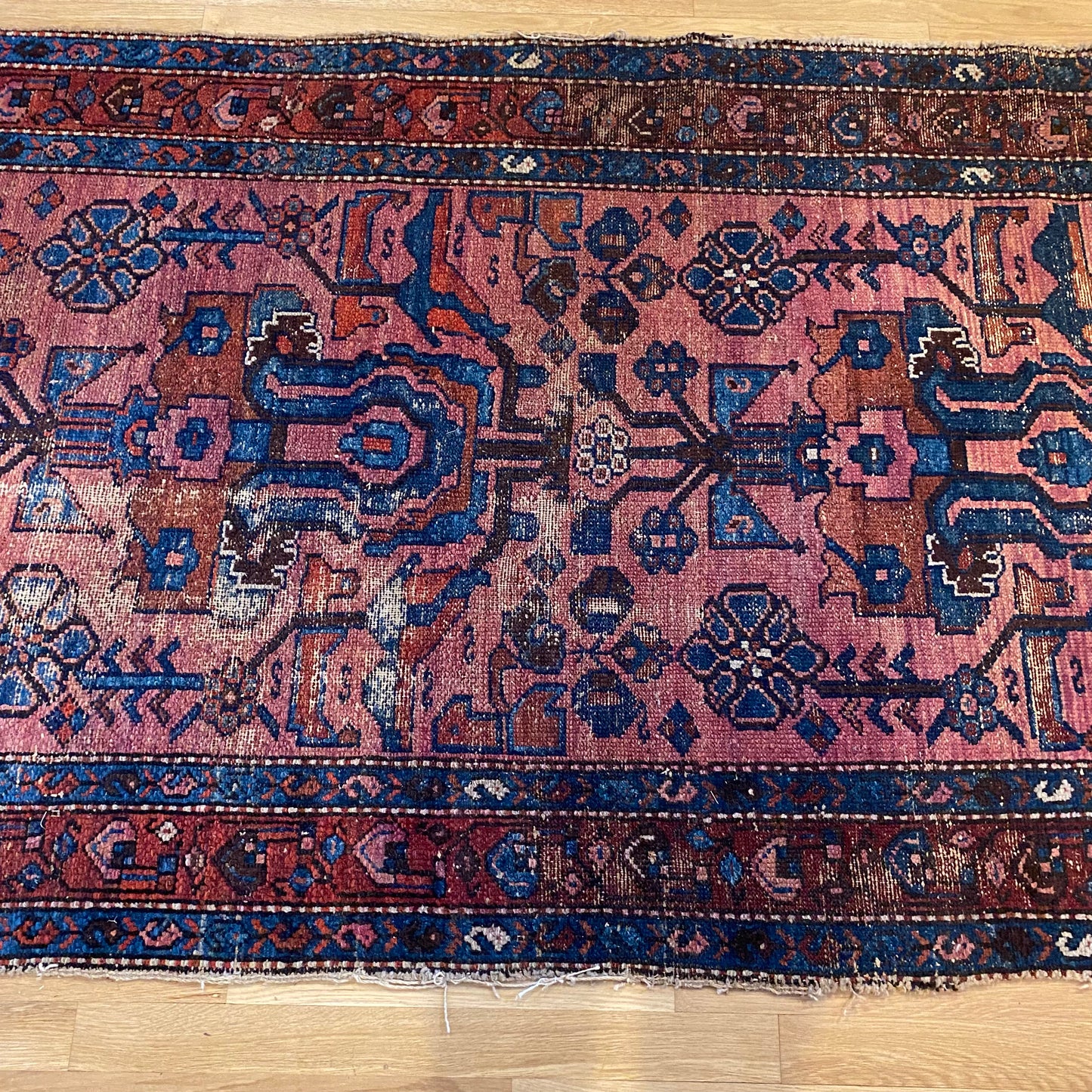 Vintage Rug, 3' 8 x 6' 2 Dark Pink