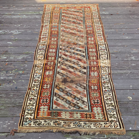 Antique Rug, 3' 5 x 8' Brown