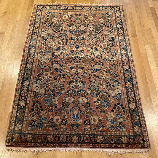 Vintage Rug, 3' 5 x 5' 5 Soft Red