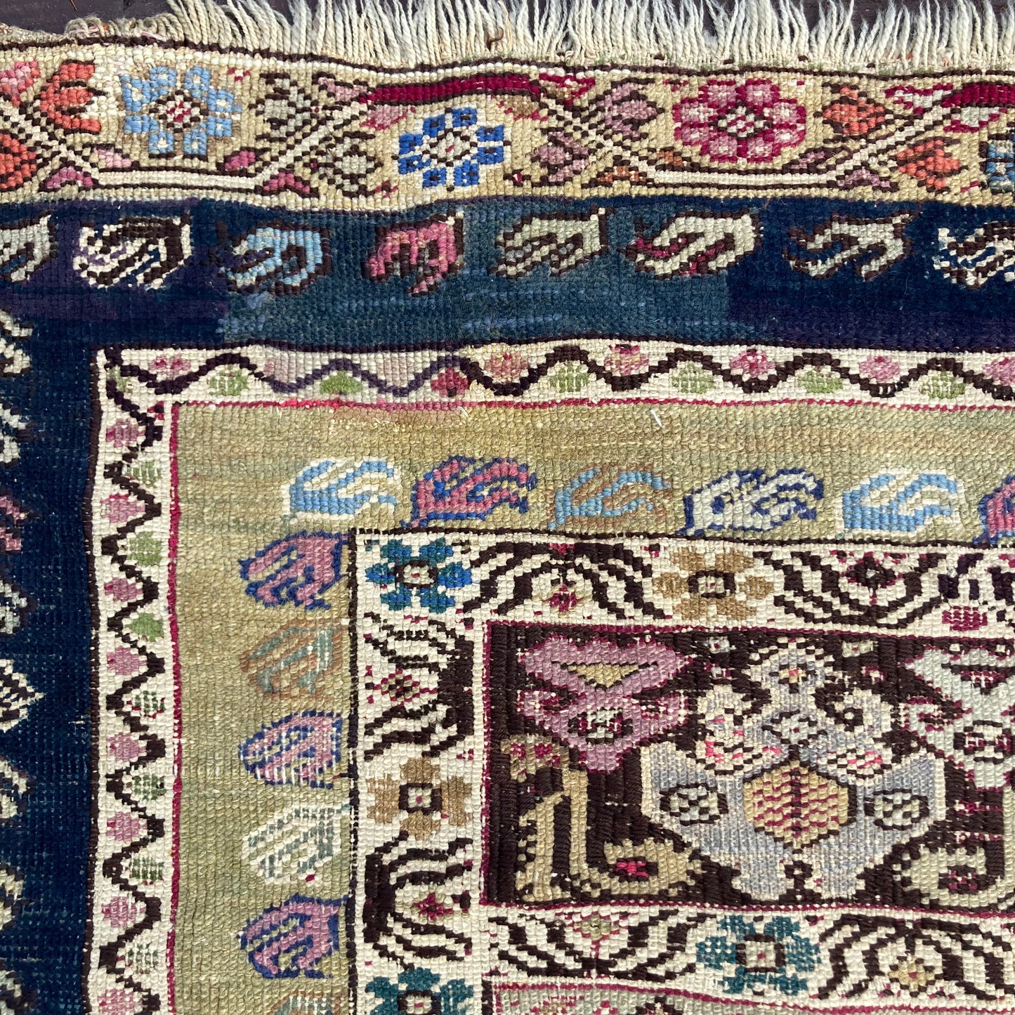 Antique Rug, 4' 6 x 8' 6 Blue