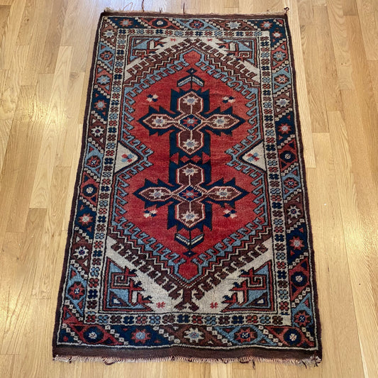 Vintage Rug, 2' 5 x 4' 2 Red