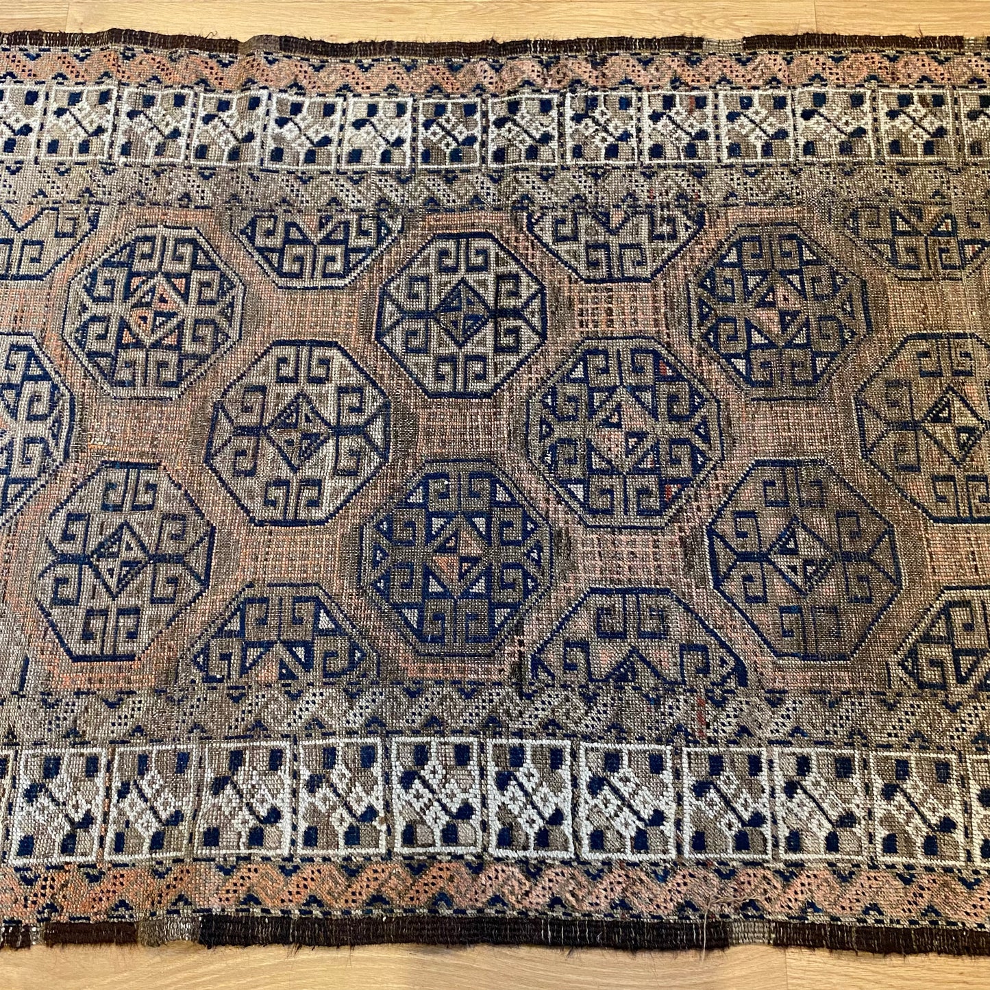 Antique Rug, 3' 4 x 5' 11 Brown Baluch