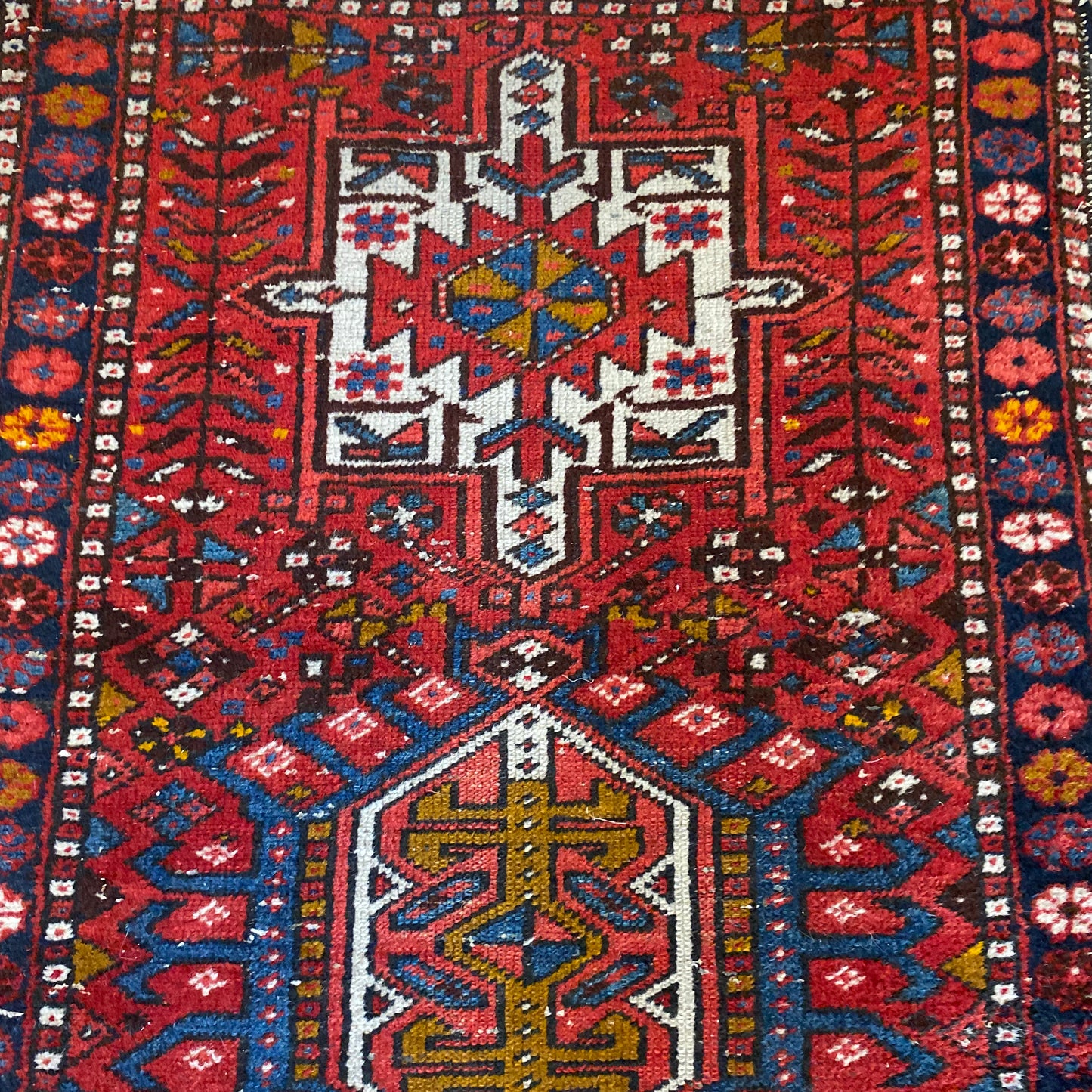 RESERVED Vintage Rug, 2' 4 x 3' 11 Red