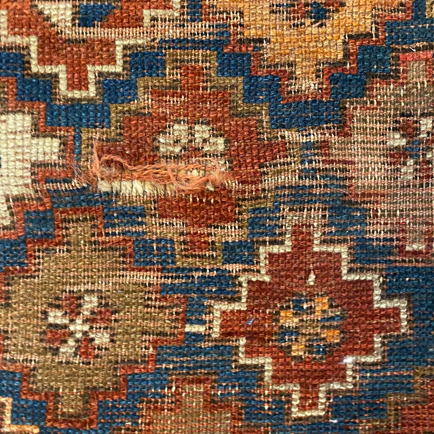 Antique Rug, 3' 4 x 4' 10 Blue