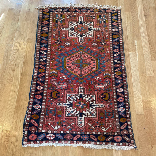 Vintage Rug, 2' 6 x 4' 2 Red