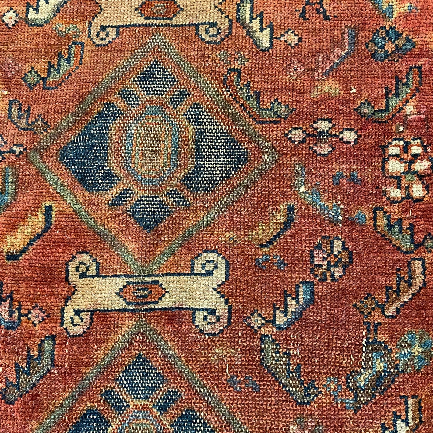 Antique Rug, 2' 11 x 5' 5 Dark Pink