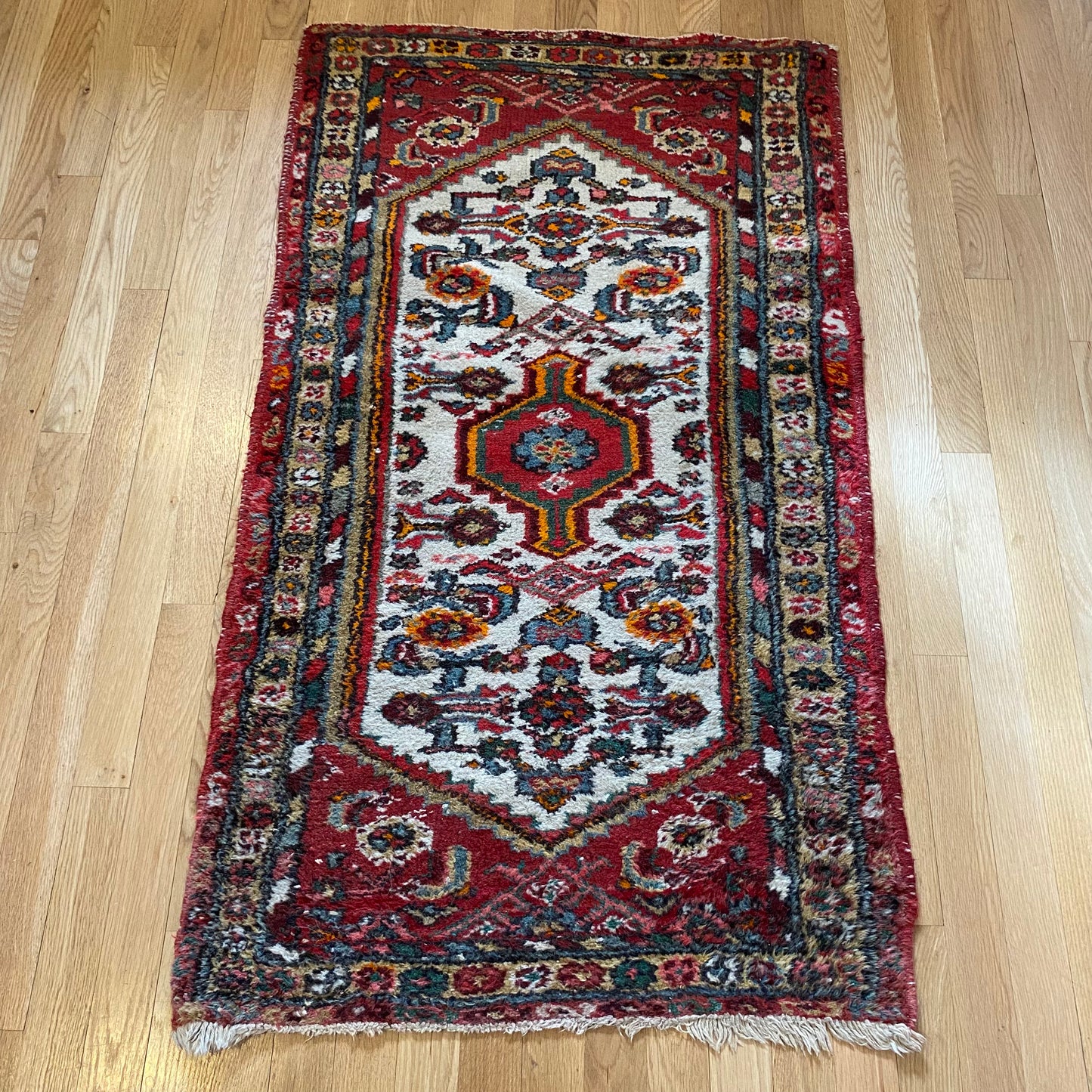 Vintage Rug, 2' 5 x 4' 2 White