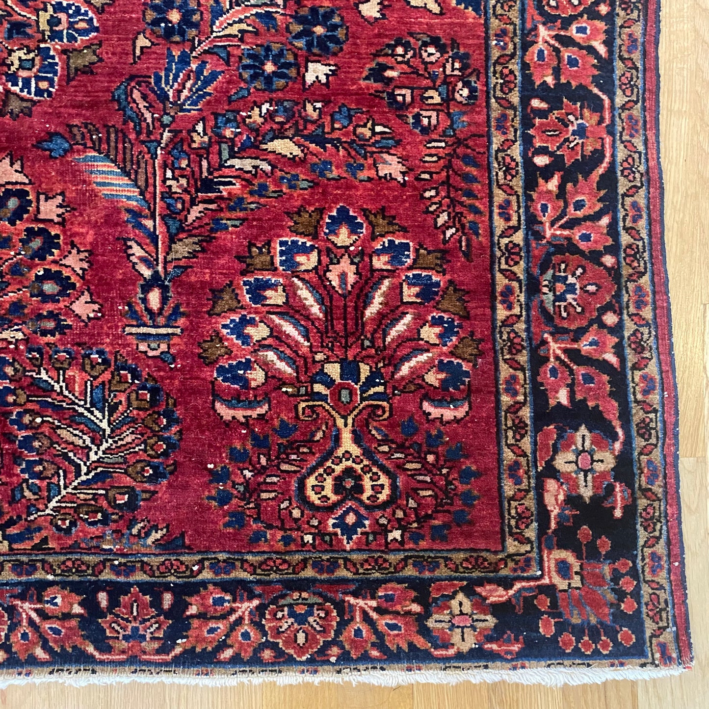 Vintage Rug, 3’ 6 x 4’ 11 Dark Pink
