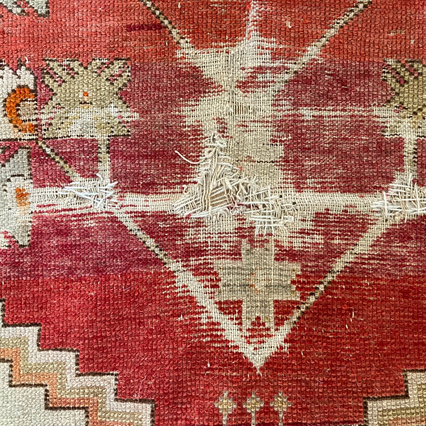 Antique Rug, 3' 1 x 4' 3 Red Turkish