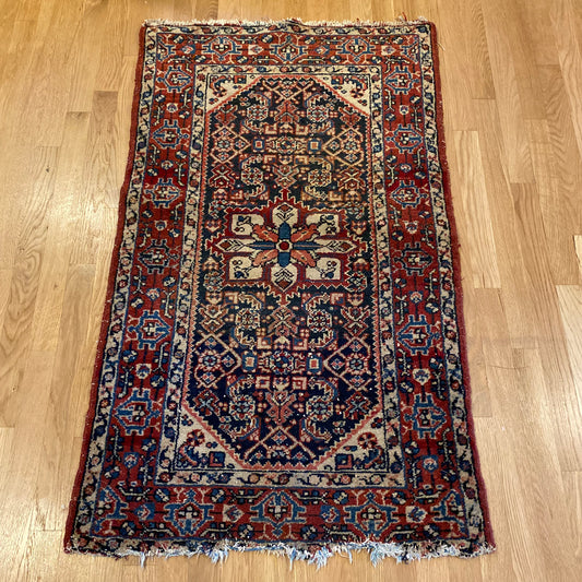Vintage Rug, 2' 6 x 4' 2 Blue