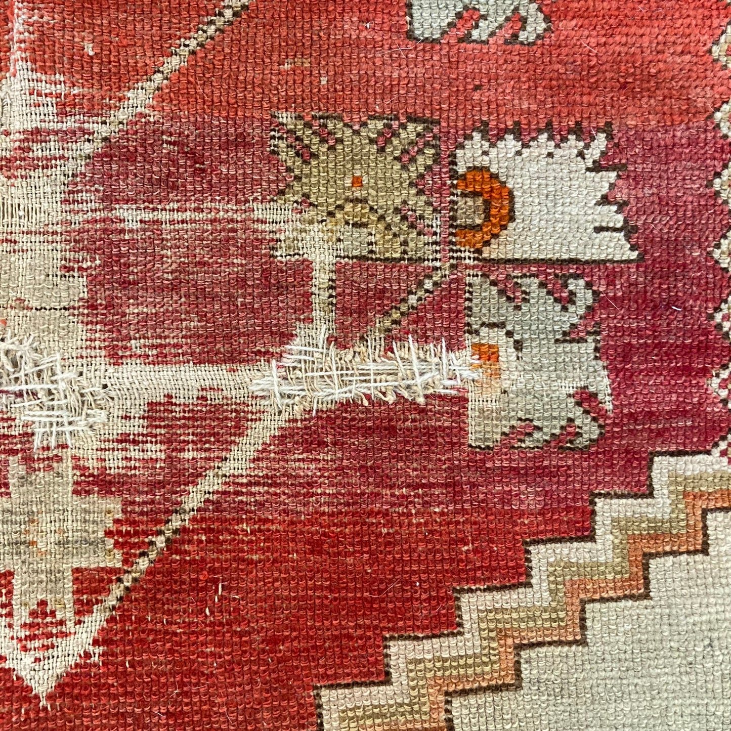 Antique Rug, 3' 1 x 4' 3 Red Turkish