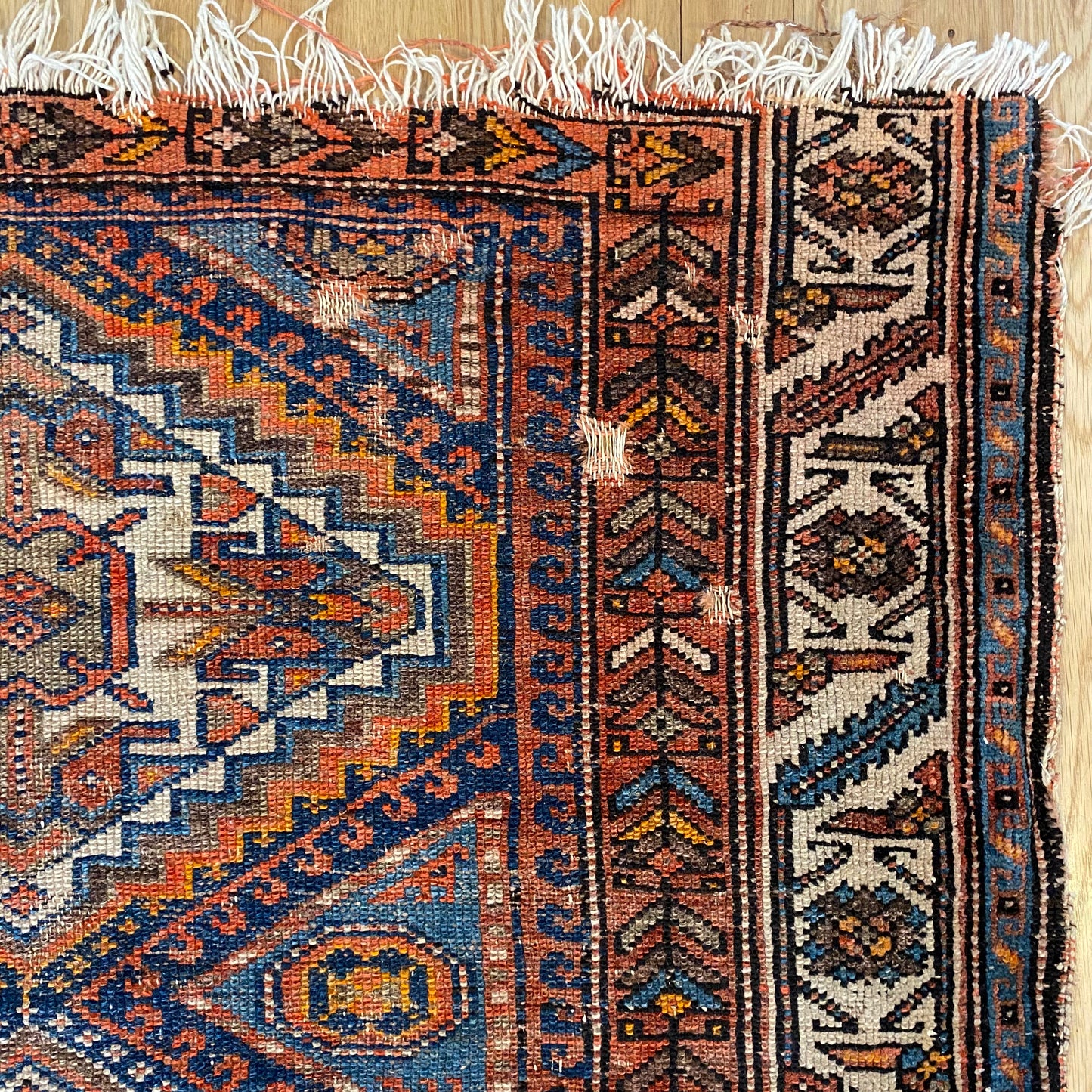 Antique Rug, 3' 5 x 5' 9 Blue