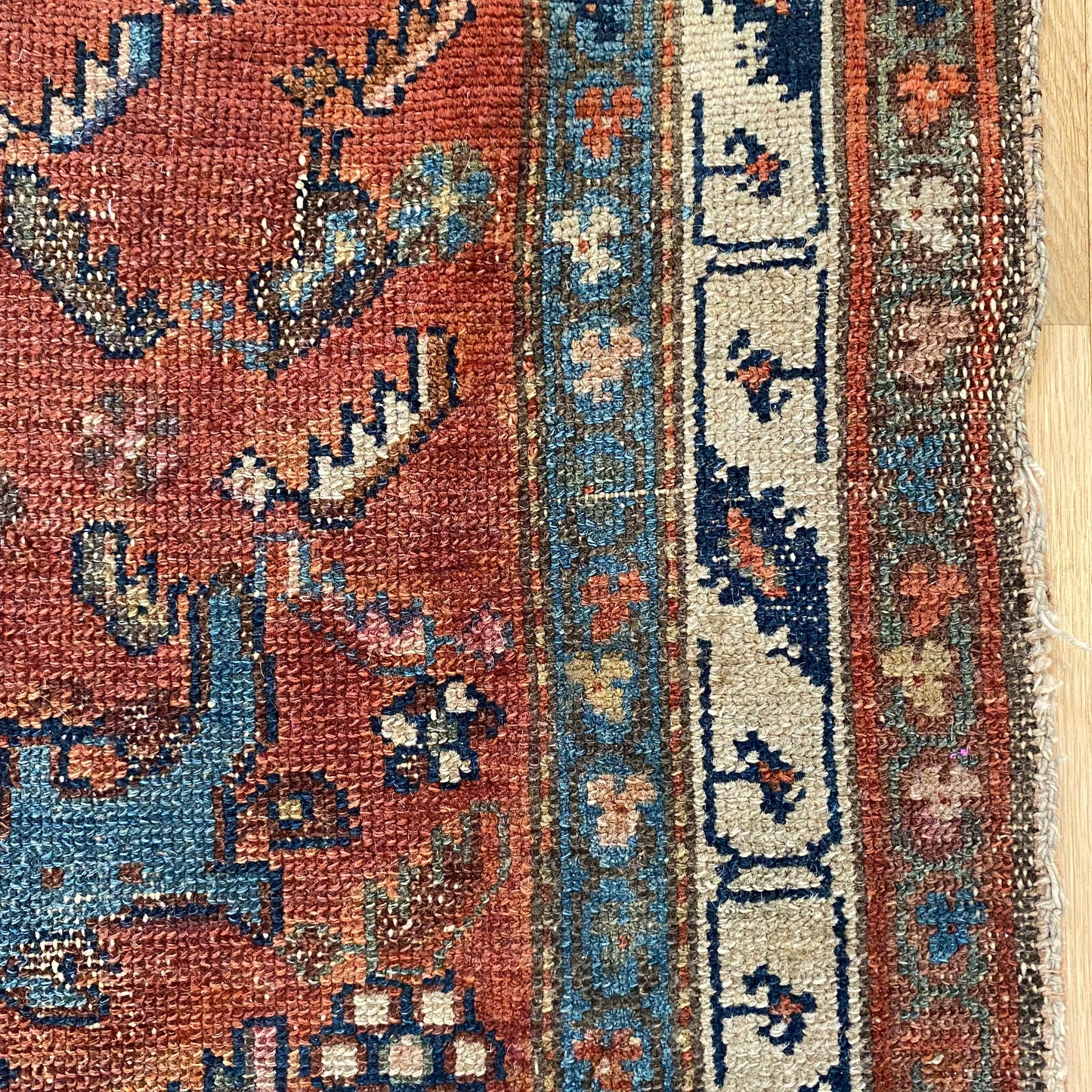 Antique Rug, 2' 11 x 5' 5 Dark Pink