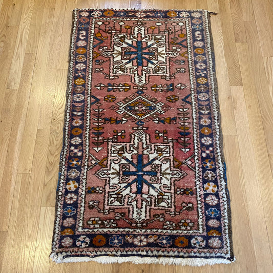 Vintage Rug, 2' 4 x 4' Red
