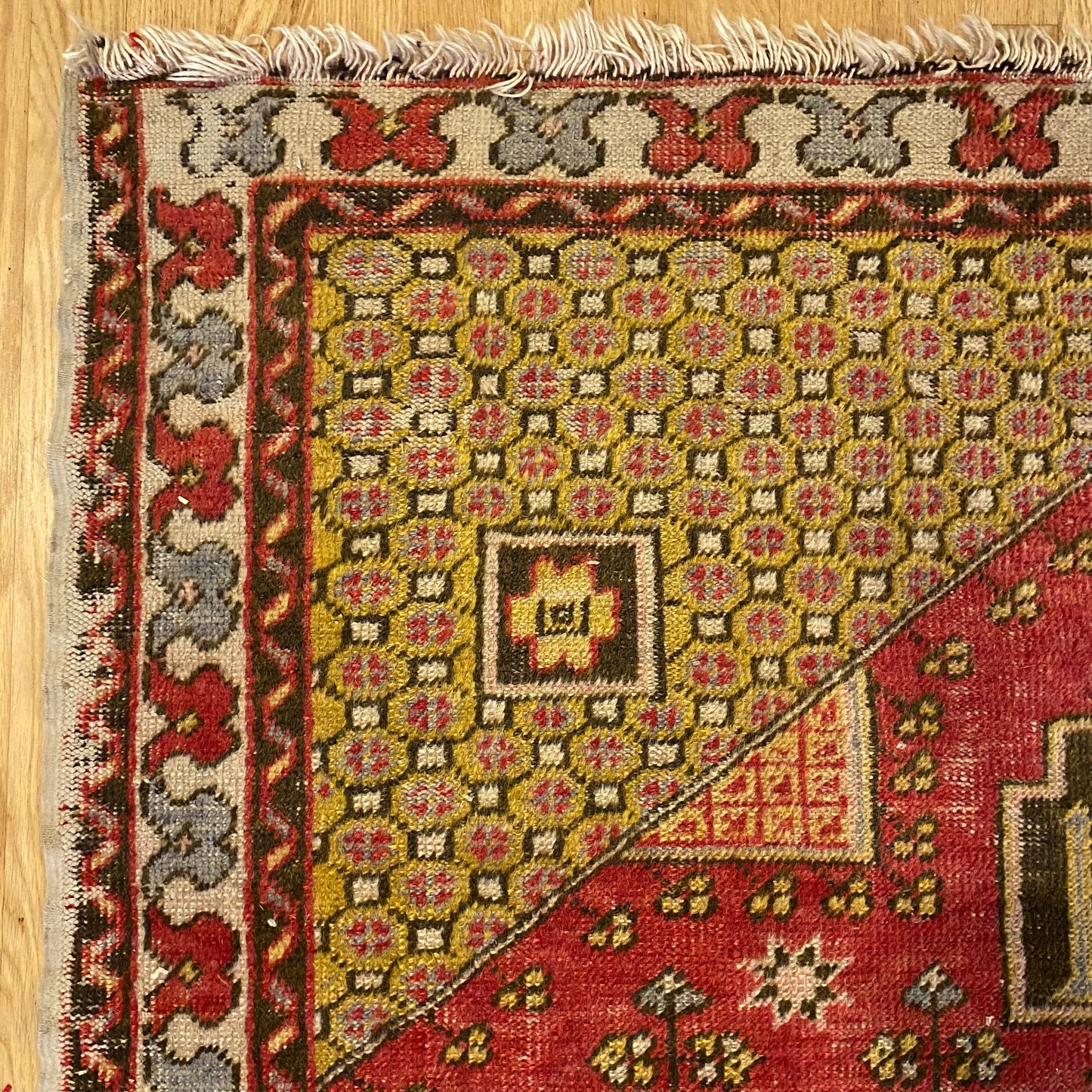 Antique Rug, 4' 4 x 6' Red