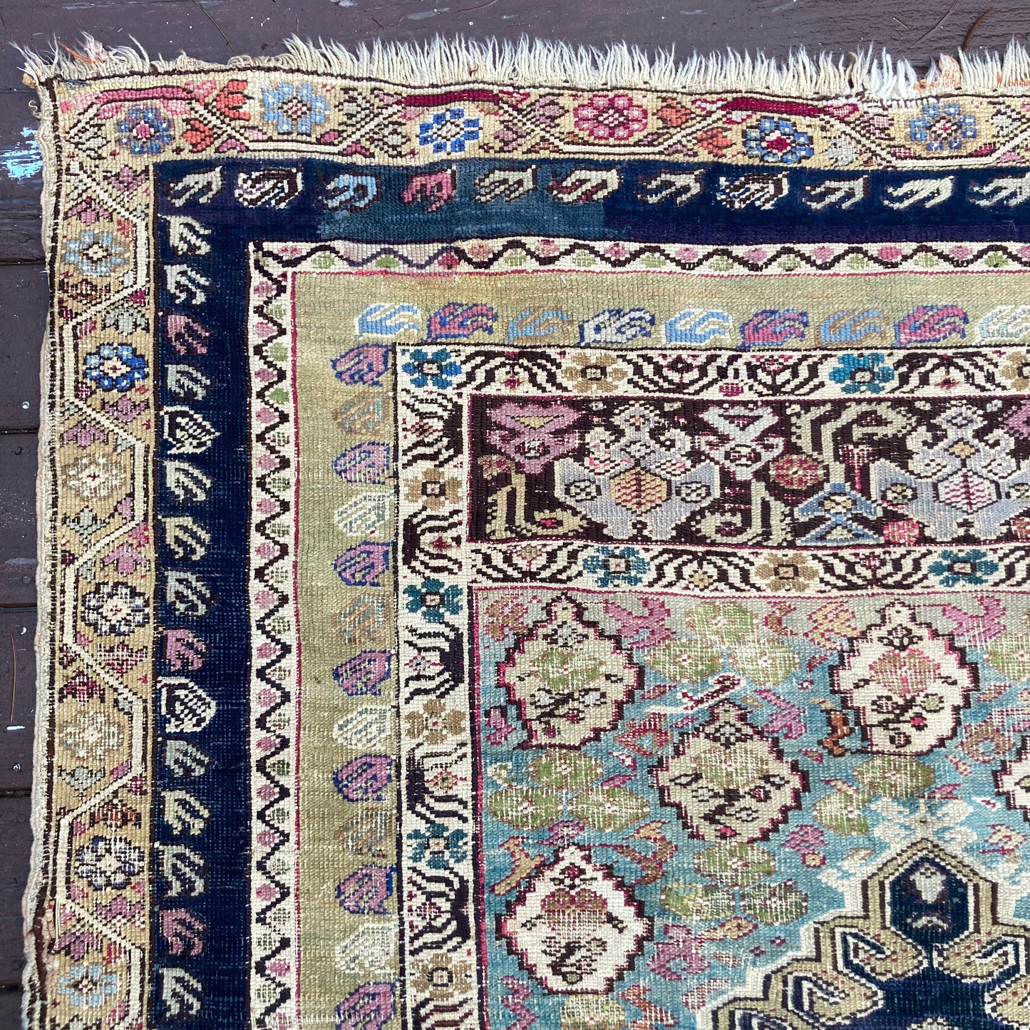 Antique Rug, 4' 6 x 8' 6 Blue