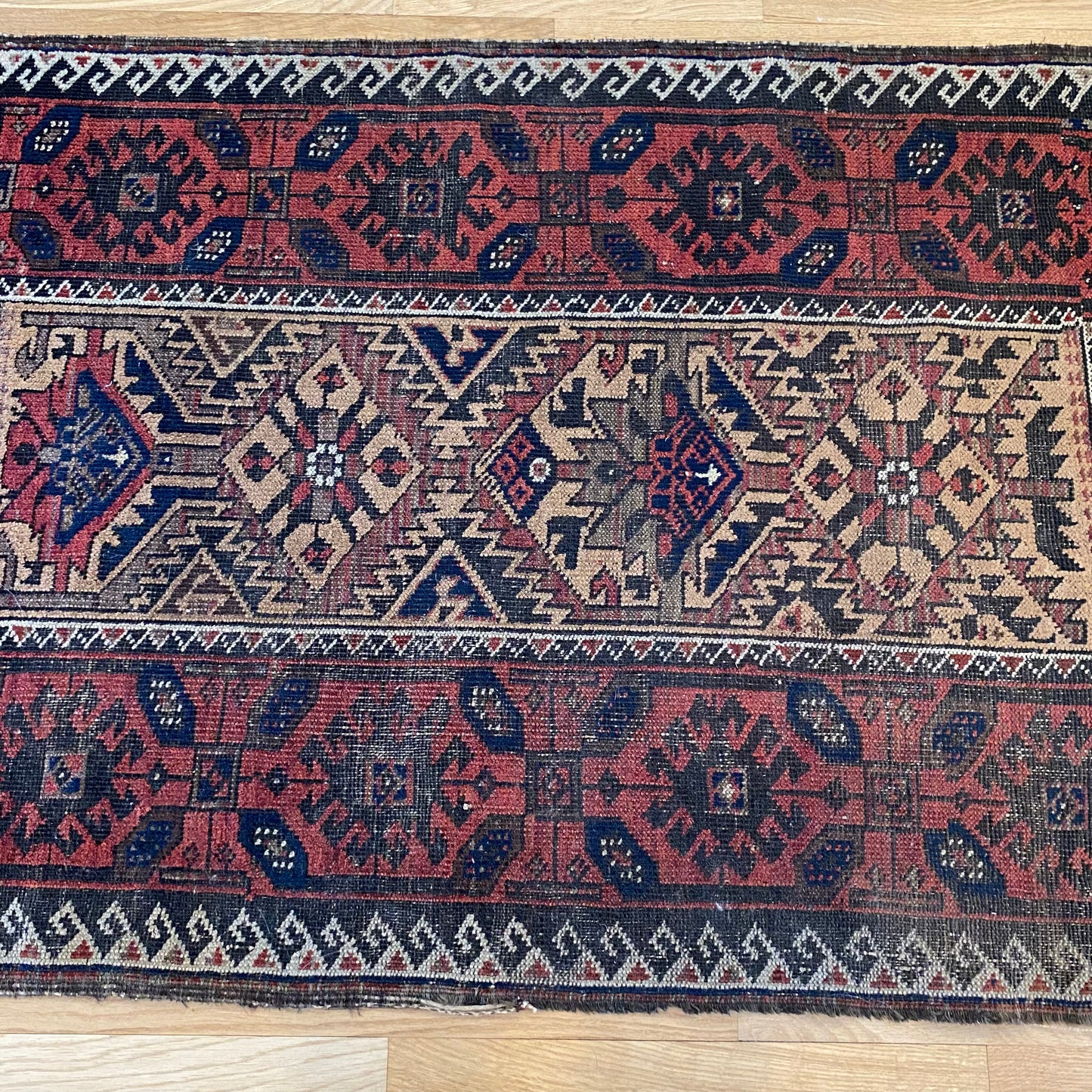 Antique Rug, 2' 9 x 4' 9 Tan